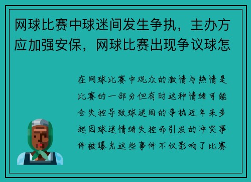 网球比赛中球迷间发生争执，主办方应加强安保，网球比赛出现争议球怎么处理